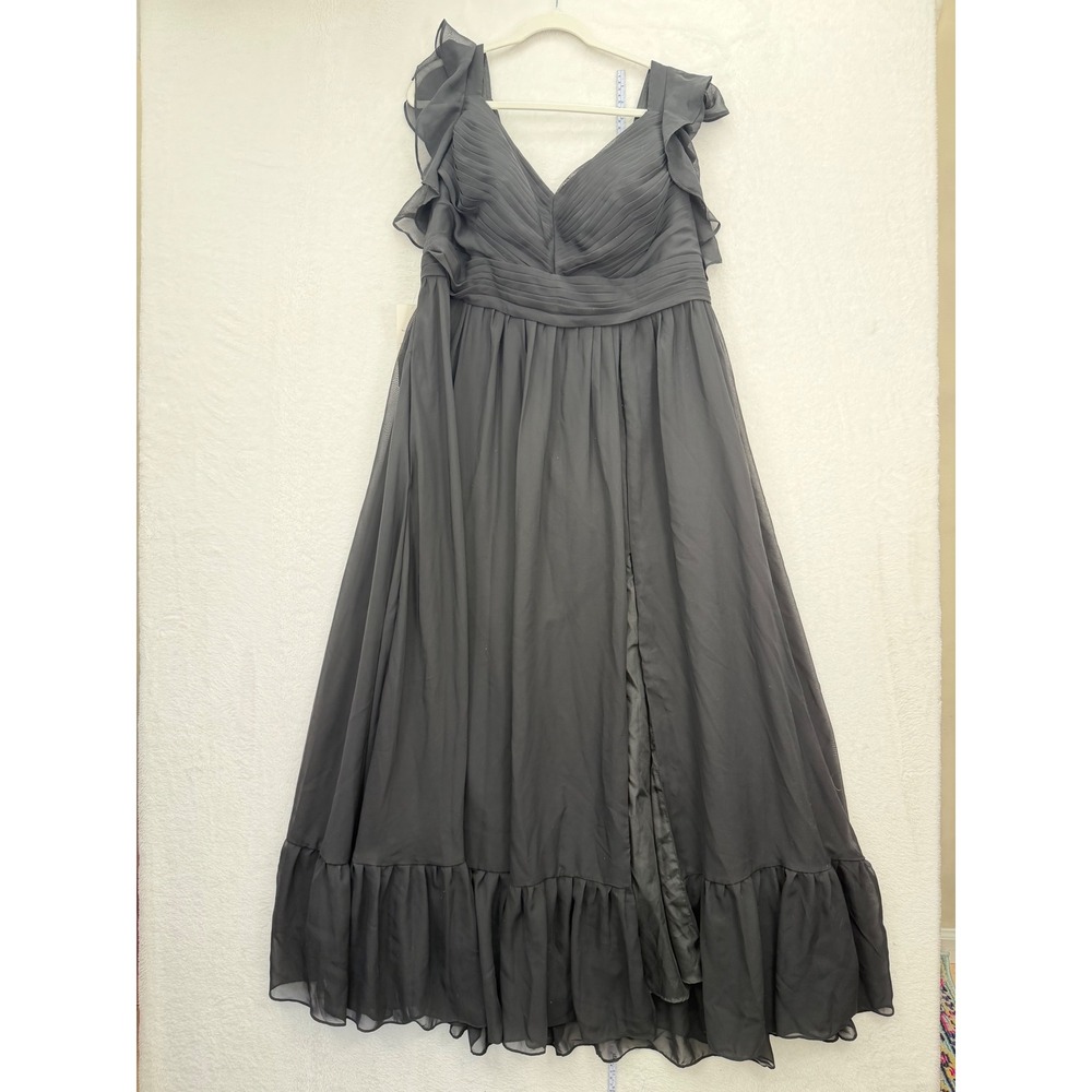 Wear Your Love Maxi Dress Women 20 New Chiffon Ruffle Formal Gown Black